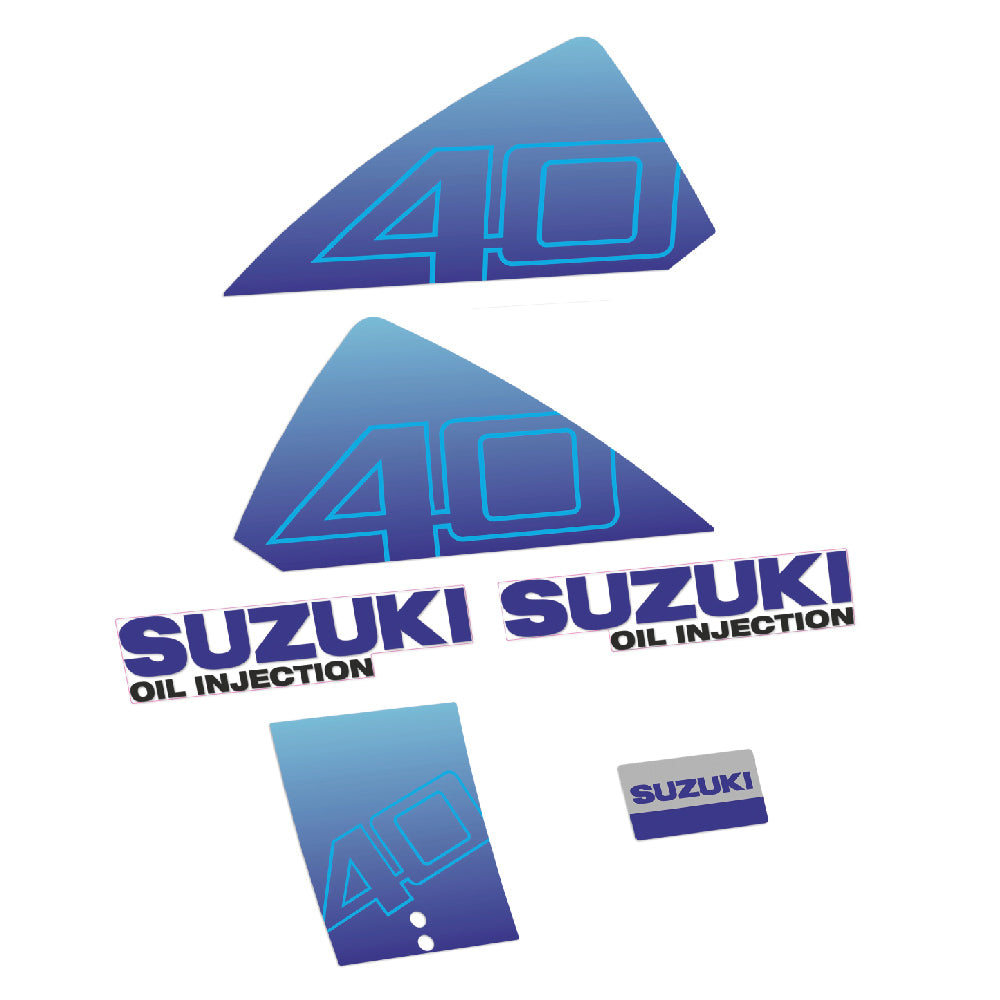 Adhesivos Suzuki DT40 40HP Dos tiempos inyección de aceite motor fueraborda pegatinas en vinilo